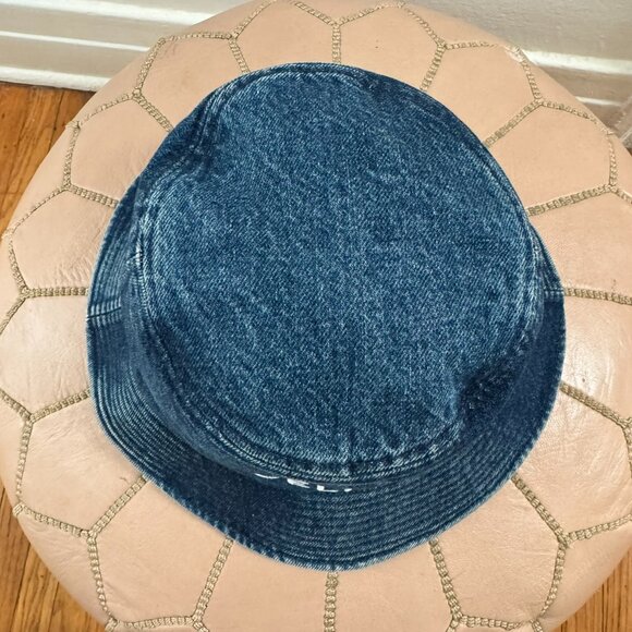 CELINE Denim Logo Embroidered Bucket Hat Sz. M - Picture 2 of 9